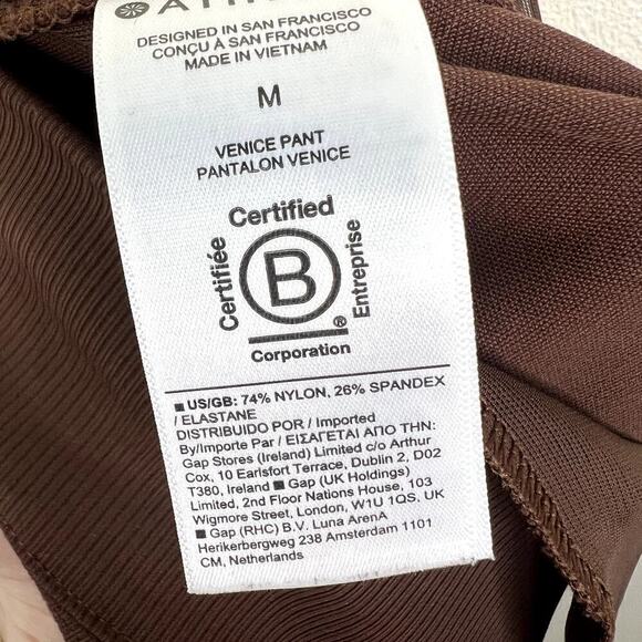 Athleta Venice Flare Pant Brown Pull-On Sweatpants Pockets Athleisure Medium - Picture 7 of 8